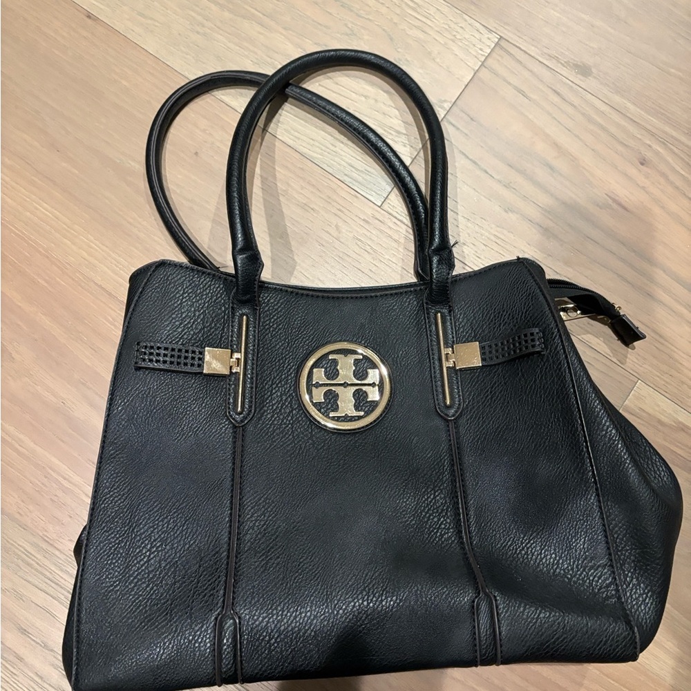 Black Leather Tote Bag
